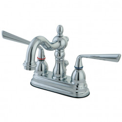 Kingston Brass KS160 Silver Sage Two Handle 4" Centerset Lavatory Faucet w/ Brass Pop-up