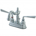 Kingston Brass KS1602ZL Silver Sage Two Handle 4" Centerset Lavatory Faucet w/ Brass Pop-up