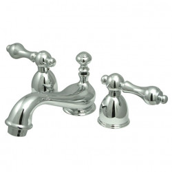 Kingston Brass KS395 Two Handle 4" to 8" Mini Widespread Lavatory Faucet w/ Brass Pop-up
