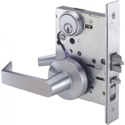 PDQ MR Mortise Lock, Locksets/Trim F Series, Keyway-Schlage/C, Keying-Keyed Random, Sectional Round Rose, Finish-Satin Chromium