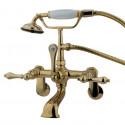 Kingston Brass CC5 Vintage Adjustable 3-3/8" - 10" Centers Wall Mount Clawfoot Tub Filler w/ metal lever