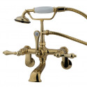 Kingston Brass CC51T8 Vintage Adjustable 3-3/8" - 10" Centers Wall Mount Clawfoot Tub Filler w/ metal lever