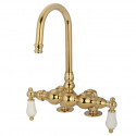 Kingston Brass CC9 Vintage Deck Mount Clawfoot Tub Filler w/ porcelain lever