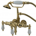 Kingston Brass CC23T8 Vintage 3-3/8" Wall Mount Clawfoot Tub Filler w/ Porcelain levers