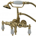 Kingston Brass CC2 Vintage 3-3/8" Wall Mount Clawfoot Tub Filler w/ Porcelain levers