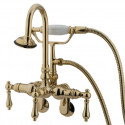 Kingston Brass CC30 Vintage 3-3/8" - 9" Adjustable Center Wall Mount Clawfoot Tub Filler w/ metal levers