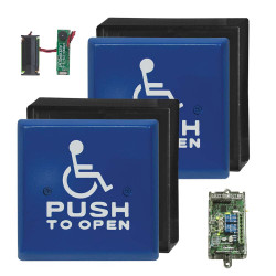 Camden CM-RFL46 Lazerpoint RF 915Mhz Wireless Switch Kit Blue 4 1/2" Square (Exposed Screws) Push Plate