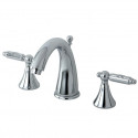 Kingston Brass KS297 Elinvar Two Handle 8" to 16" Widespread Lavatory Faucet w/ Brass Pop-up