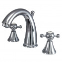 Kingston Brass KS297 Two Handle 8" to 16" Widespread Lavatory Faucet w/ Brass Pop-up w/ cross handles