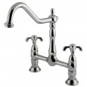 Kingston Brass KS117 French Country Double Handle 8" Centerset Kitchen Faucet w/out Sprayer