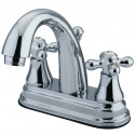 Kingston Brass KS761 English Vintage Two Handle 4" Centerset Lavatory Faucet w/ Brass Pop-up & AX cross handles