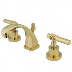 Kingston Brass KS494ML Claremont Two Handle 4" to 8" Mini Widespread Lavatory Faucet w/ Brass Pop-up