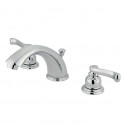 Kingston Brass KB96 Magellan Two Handle 4" to 8" Mini Widespread Lavatory Faucet w/ Retail Pop-up & FL lever handles