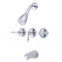 Kingston Brass KB23 Magellan Three Handle Tub & Shower Faucet w/ KL lever handles