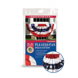 Annin Flagmakers 483200R U.S. Fan Flag Bunting, Pleated Polycotton, 3 x 6-ft.