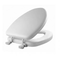 BEMIS Mfg. Co. 113EC 000 Elongated Cushioned Vinyl Soft Toilet Seat, Easy-Clean & Change Hinge, White