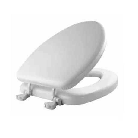 BEMIS Mfg. Co. 113EC 000 Elongated Cushioned Vinyl Soft Toilet Seat, Easy-Clean & Change Hinge, White