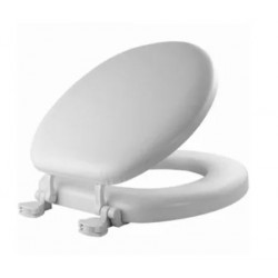 BEMIS 13EC 000 Round Cushioned Vinyl Soft Toilet Seat, Easy-Clean & Change Hinge, White