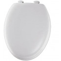 BEMIS 144ECA 000 Elongated Molded Wood Toilet Seat, Easy-Clean & Change Hinge, White