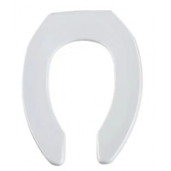BEMIS 1955CT 000 Elongated Commercial Plastic Open Front Toilet Seat, STA-TITE Hinge, White