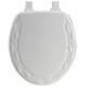 BEMIS Mfg. Co. 34EC 000 Round Molded Wood Toilet Seat, Easy-Clean & Change Hinge, STA-TITE , Ivy Design, White