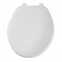 BEMIS 92B 000 Round Plastic Toilet Seat, Top-Tite Hinge, White