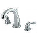Kingston Brass KS296 Naples Two Handle 8" to 16" Widespread Lavatory Faucet w/ Brass Pop-up