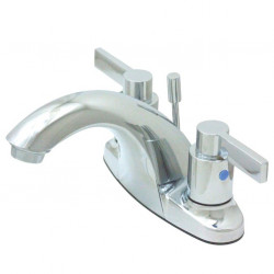 Kingston Brass KB864 NuvoFusion Double Handle 4" Centerset Lavatory Faucet w/ Brass Pop-up