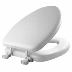 BEMIS 115EC 000 Cushioned Toilet Seat, Elongated, Easy-Clean & Change Hinge, STA-TITE Fasteners, White