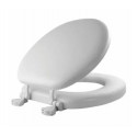 BEMIS 15EC 000 Cushioned Toilet Seat, Round, Easy-Clean & Change Hinge, STA-TITE Fasteners, White