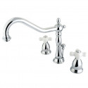Kingston Brass KS1998PX Heritage Two Handle 8" to 16" Widespread Lavatory Faucet w/ Brass Pop-up