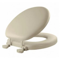 BEMIS 15EC 006 Cushioned Toilet Seat, Round, Easy-Clean & Change Hinge, STA-TITE Fasteners, Bone Color
