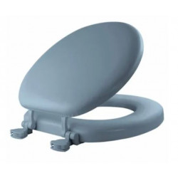 BEMIS 15EC 034 Cushioned Toilet Seat, Round, Easy-Clean & Change Hinge, STA-TITE Fasteners, Sky Blue