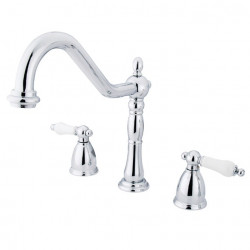 Kingston Brass KB179 Heritage 8" Center Kitchen Faucet w/ PLLS lever handles