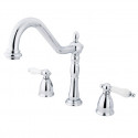 Kingston Brass KB1798PLLS Heritage 8" Center Kitchen Faucet w/ PLLS lever handles