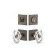 Viaggio QADMLTSTA Quadrato Leather Rosette Entry Set with Stella Crystal Knob and Matching Deadbolt