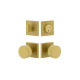 Viaggio QADMLTCLO Quadrato Leather Rosette Entry Set with Circolo Brass Knob and Matching Deadbolt