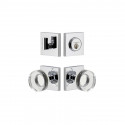 Viaggio QADCLC Quadrato Rosette Entry Set with Circolo Crystal Knob and Matching Deadbolt