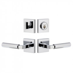 Viaggio QADCON-STH Quadrato Rosette Entry Set with Contempo Smooth Lever and Matching Deadbolt