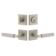 Viaggio QADMHMCON-STH Quadrato Hammered Rosette Entry Set with Contempo Smooth Lever and Matching Deadbolt