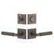 Viaggio QADMHMCON-STH Quadrato Hammered Rosette Entry Set with Contempo Smooth Lever and Matching Deadbolt