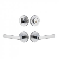Viaggio CLOMLNLUS Circolo Linen Rosette Entry Set with Lusso Lever and Matching Deadbolt