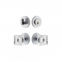 Viaggio CLOMLNQDC Circolo Linen Rosette Entry Set with Quadrato Crystal Knob and Matching Deadbolt