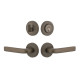 Viaggio CLOMLTBLL Circolo Leather Rosette Entry Set with Bella Lever and Matching Deadbolt