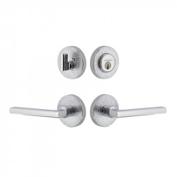 Viaggio CLOMLTMIL Circolo Leather Rosette Entry Set with Milano Lever and Matching Deadbolt