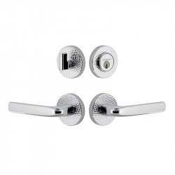Viaggio CLOMHMBLL Circolo Hammered Rosette Entry Set with Bella Lever and Matching Deadbolt
