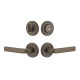 Viaggio CLOMHMBLL Circolo Hammered Rosette Entry Set with Bella Lever and Matching Deadbolt