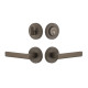 Viaggio CLOMHMLUS Circolo Hammered Rosette Entry Set with Lusso Lever and Matching Deadbolt