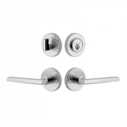 Viaggio CLOMHMMIL Circolo Hammered Rosette Entry Set with Milano Lever and Matching Deadbolt