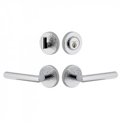 Viaggio CLOMHMMOD Circolo Hammered Rosette Entry Set with Moderno Lever and Matching Deadbolt